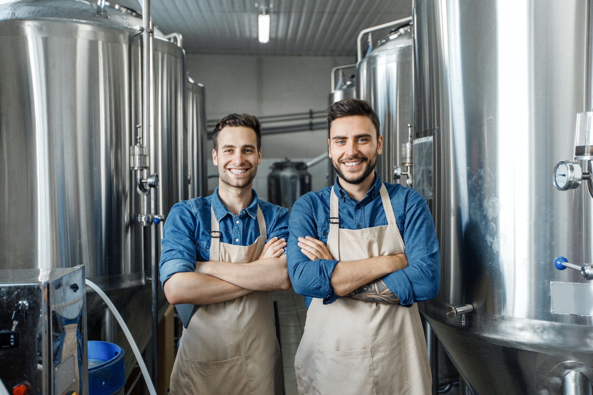 Happy employees at favorite job, small business and male work